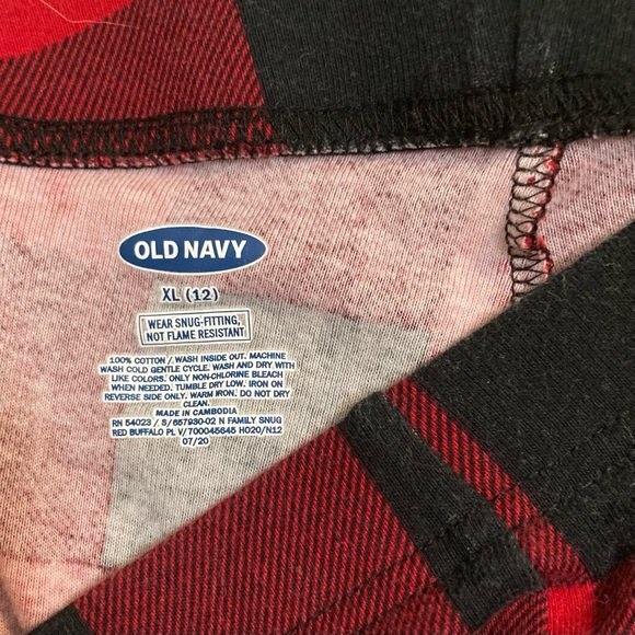 OLD NAVY Pajama Set Checkered Plaid Unisex Kids X boys girls Large 12 - Picture 5 of 8